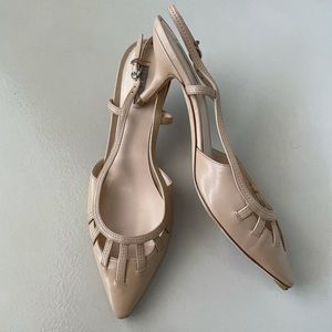 Giorgio Armani Leather Nude Slingbacks Size 37